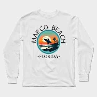 Marco Beach - Florida (with Black Lettering) Long Sleeve T-Shirt